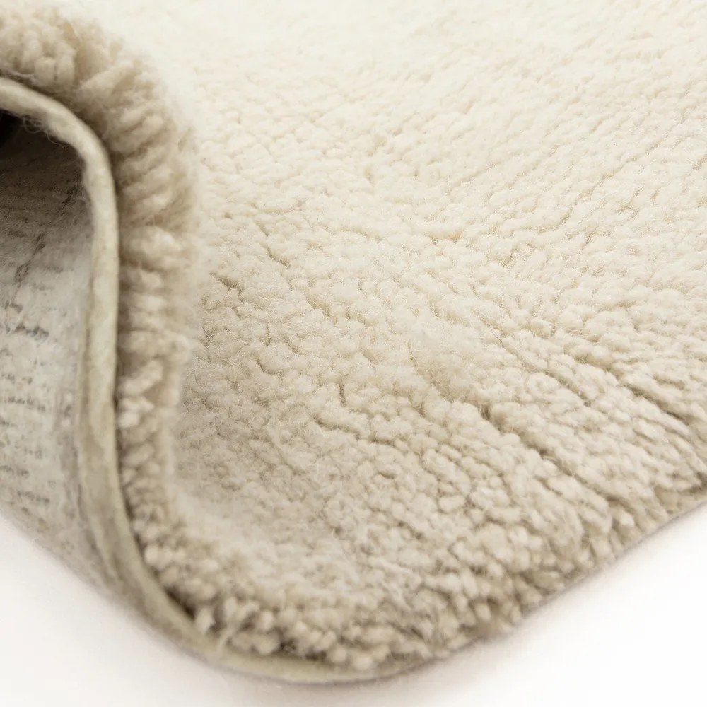 Tappeto in lana lavabile e tessuto crema 200x290 cm Azera Crosshatch - Asiatic Carpets