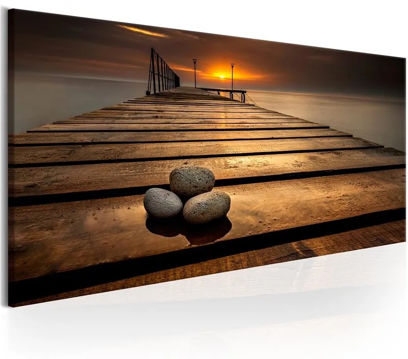 Quadro Stones on the Pier  Colore Arancione, Dimensioni e Misure 120x40