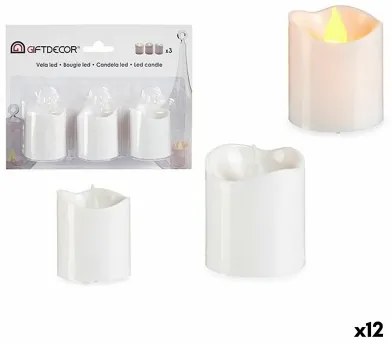 Set di Candele 3,7 x 3,7 x 5 cm Bianco (12 Unità)