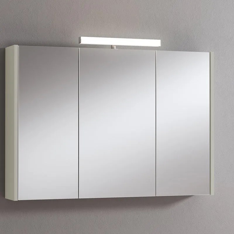 Pensile con luce Akira L 100 x P 15.5 x H 70 cm laccato lucido grigio nuvola