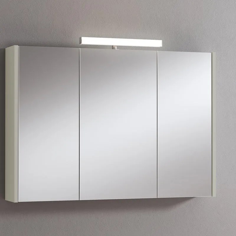 Pensile con luce Akira laccato lucido grigio nuvola L 100 x H 70 x P 15.5 cm