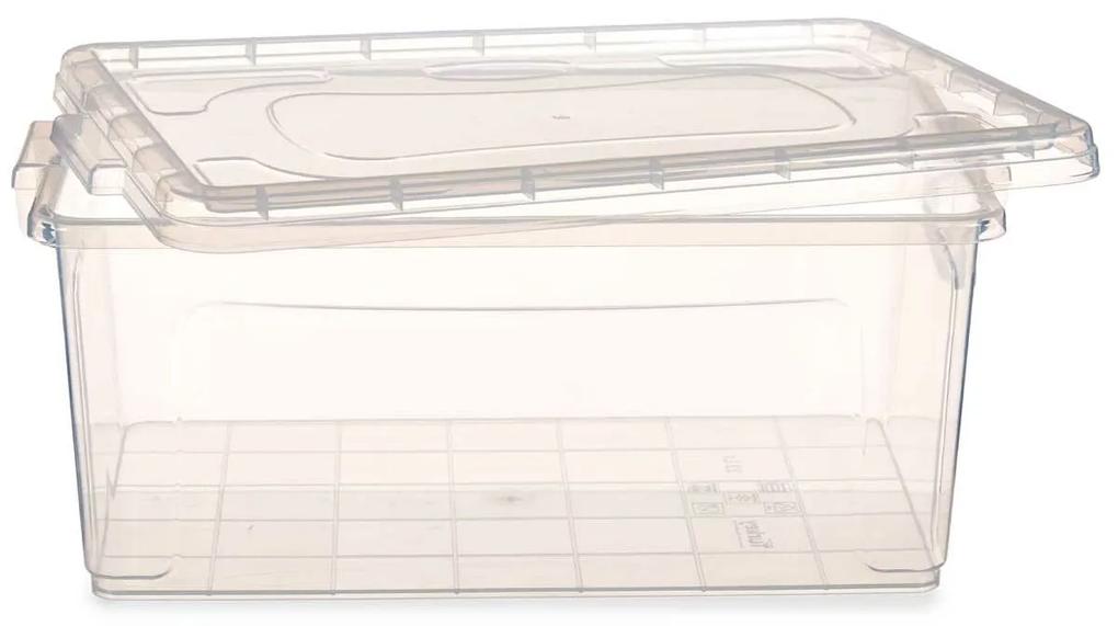 Scatola portaoggetti con coperchio Trasparente Plastica 22 L 32 x 20,5 x 50 cm (6 Unità)