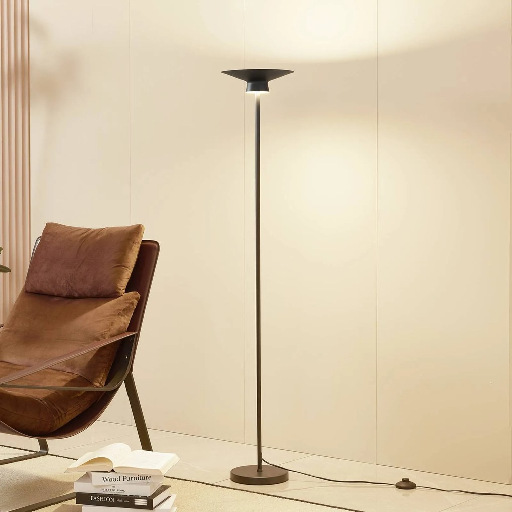 Lampada da terra a LED Norvind Lindby, Nero, Soggiorno / Sala da pranzo, Metallo, Moderno, Lampada LED da terra