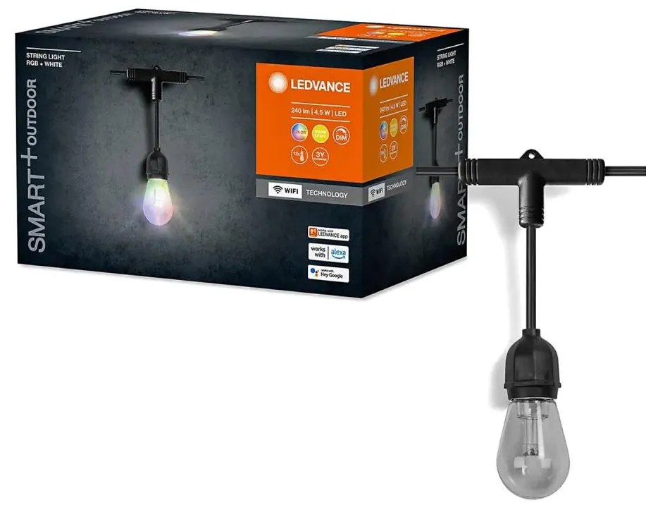 Ledvance-LED RGBW Catena da esterno dimmerabile STRING 12xLED/0,37W/230V IP44 Wi-Fi