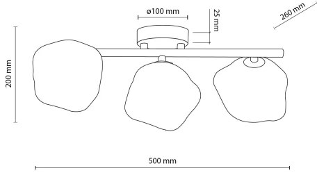 Lampadario a incasso LAVA 3xG9/8W/230V bronzo/fumé beige