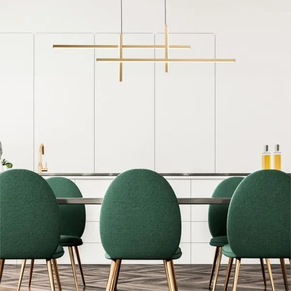 Zuma Line 22008P-BK/GD - Lampadario LED a sospensione con filo EDGE LED/42W/230V 3000/4000/6000K