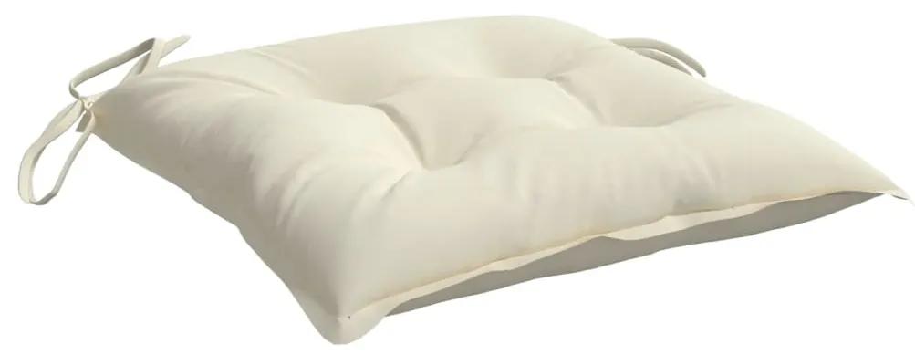 Cuscini per Sedia 4pz Bianco Crema 40x40x7 cm in Tessuto Oxford