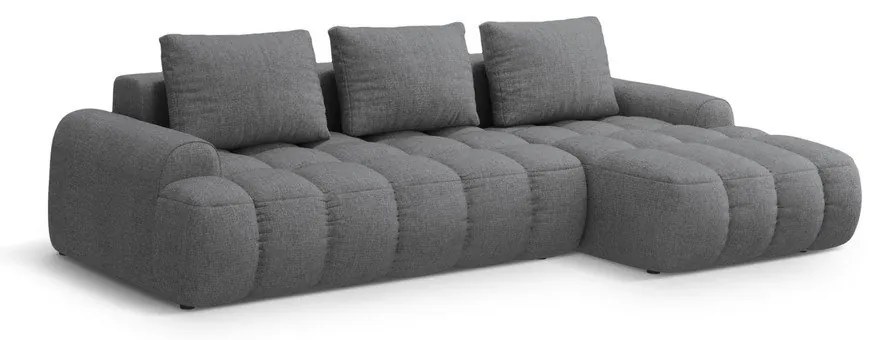 Divano angolare grigio allungabile/con contenitore (con penisola a destra/con chaise lounge) Linz – Cosmopolitan Design