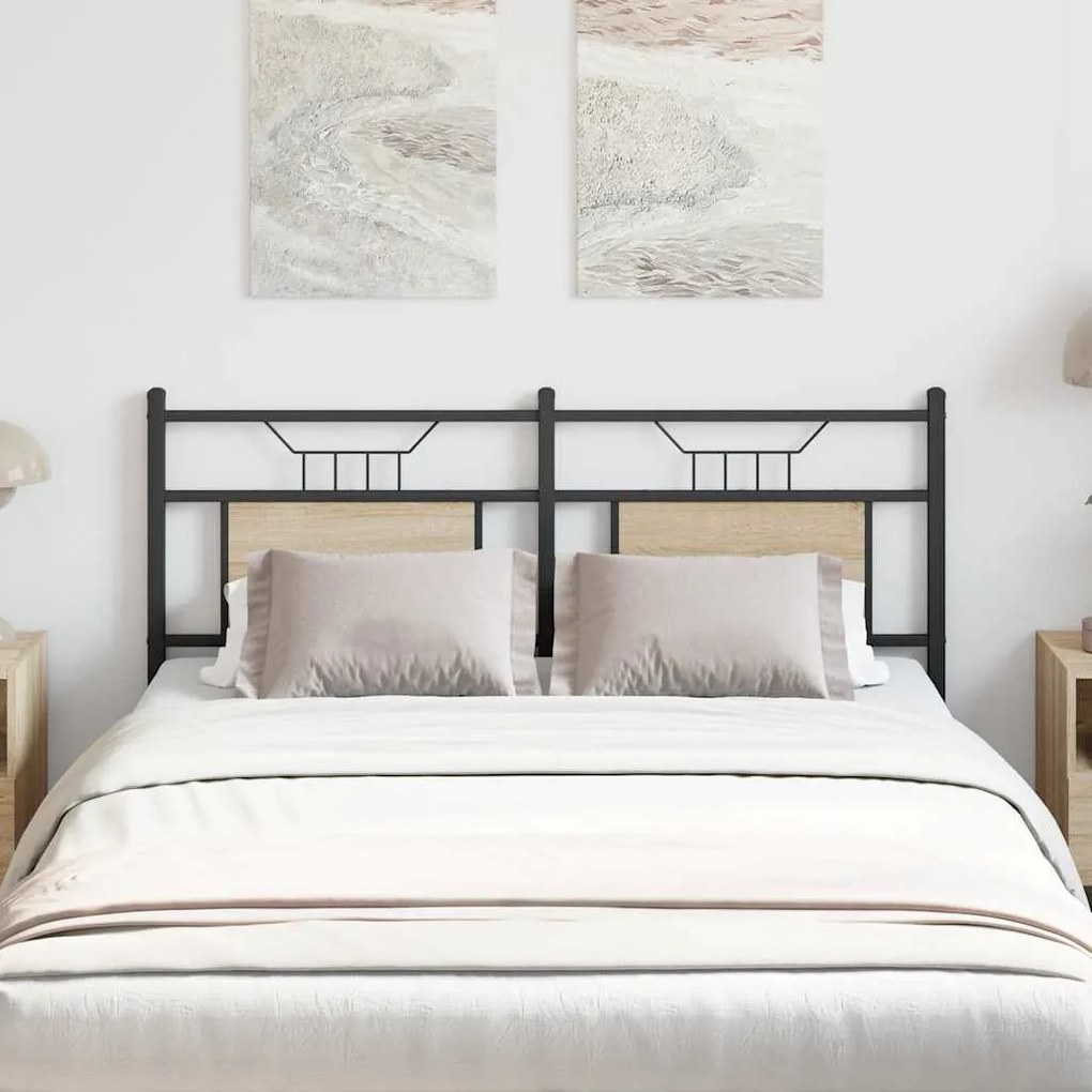 Testiera Rovere Sonoma 137 Cm İn Legno Multistrato E Acciaio /