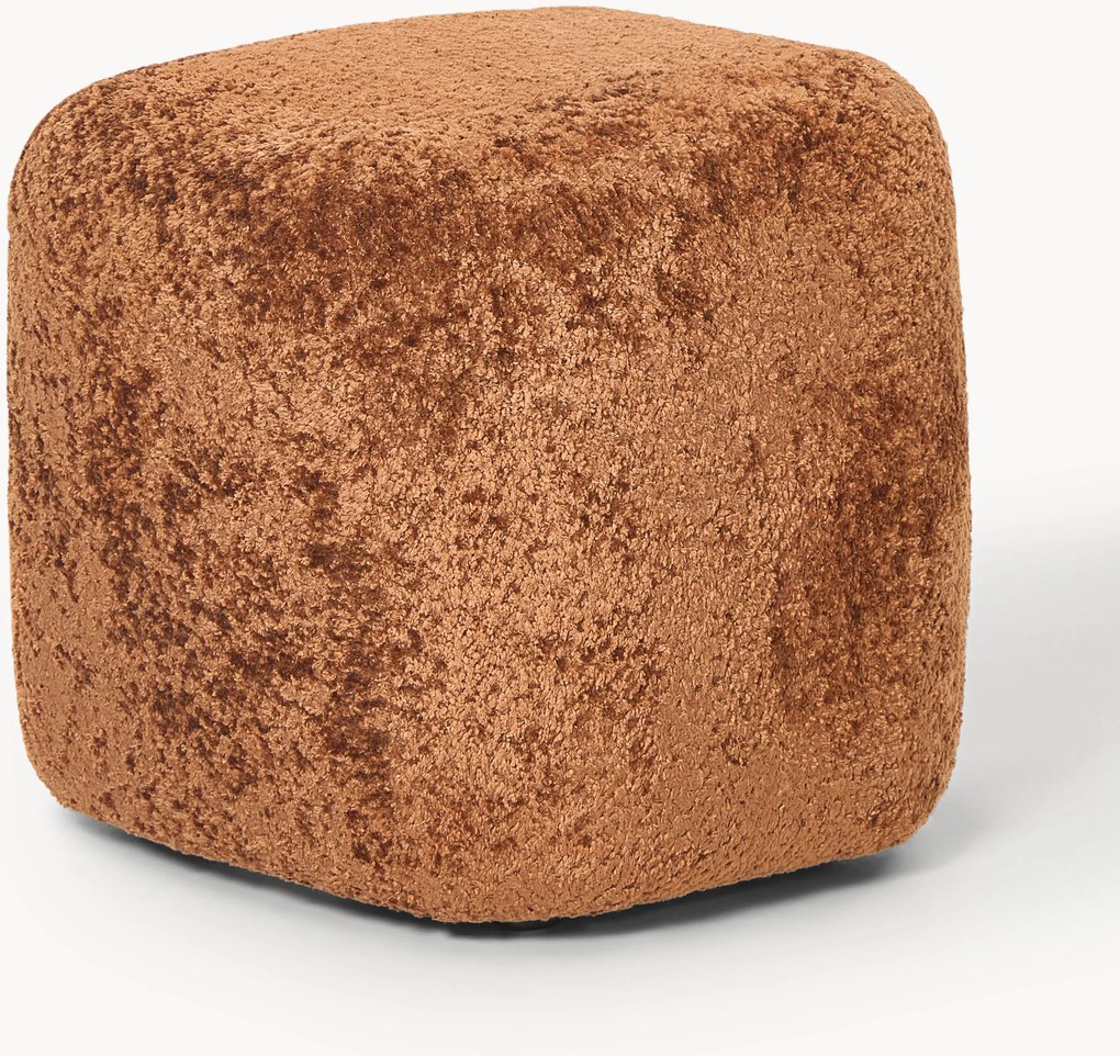 Pouf alto in teddy bouclé Wolke