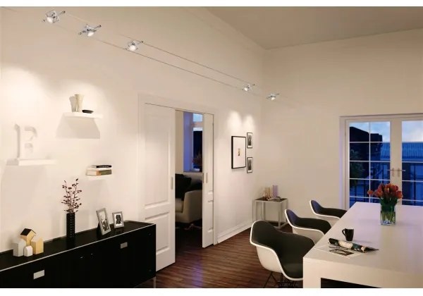 Paulmann 94133 - KIT 5xGU5,3/10W Sistema a cavo completo MAC 230V cromato