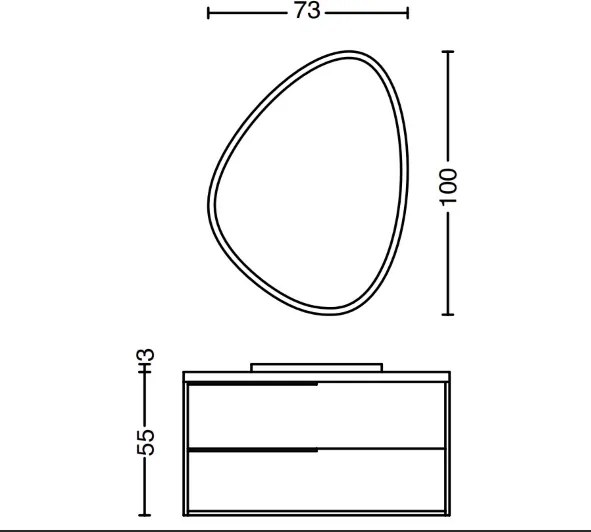 Specchio ovale da bagno Retroilluminato a Led 73x100 cm