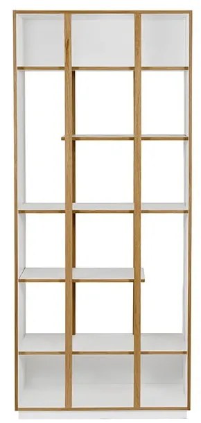 Libreria bianca in rovere 90x210 cm Newbury - Woodman