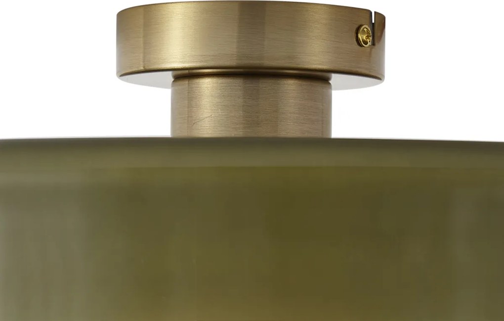 Plafoniera retrò bronzo con vetro verde - Jina