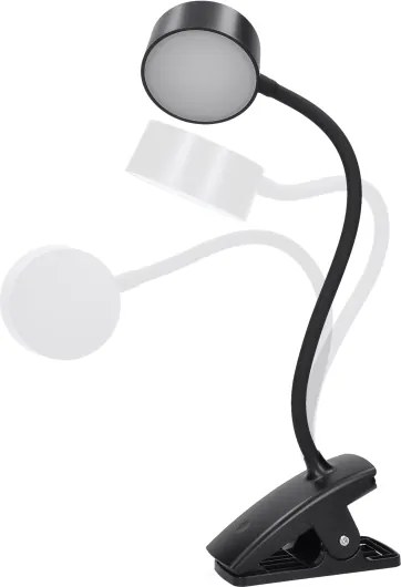 Solight WO3001-B-LED Lampada flessibile dimmerabile con clip LED/2W/5V 3000/4000/6500K nero