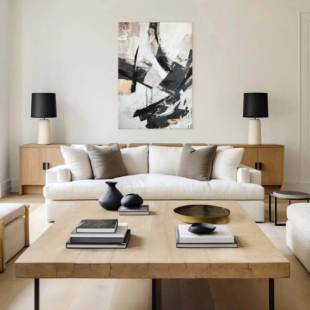 Quadro con elementi dipinti a mano 70x100 cm Ash – Styler