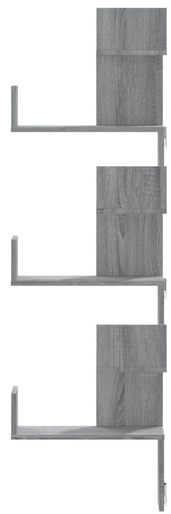 Scaffale angolare muro grigio sonoma 45x45x147 cm multistrato