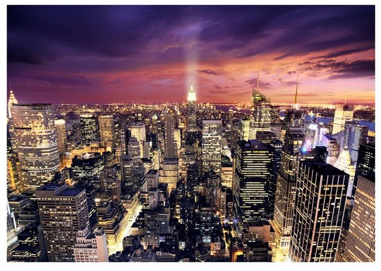 Fotomurale  Sera a New York  Colore Viola, Dimensioni e Misure 100x70