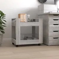 Carrello Scrivania Grigio Sonoma 60x45x60 cm Legno Multistrato 816606