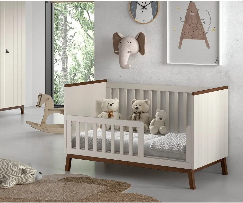 Lettino beige in pino massiccio con sponde rimovibili/con altezza regolabile 70x140 cm Sezane – Vipack