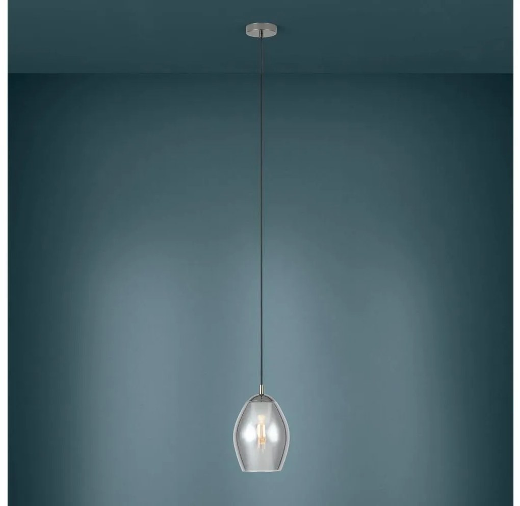 Eglo 39564 - Lampadario a sospensione con filo ESTANYS 1xE27/60W/230V fumé