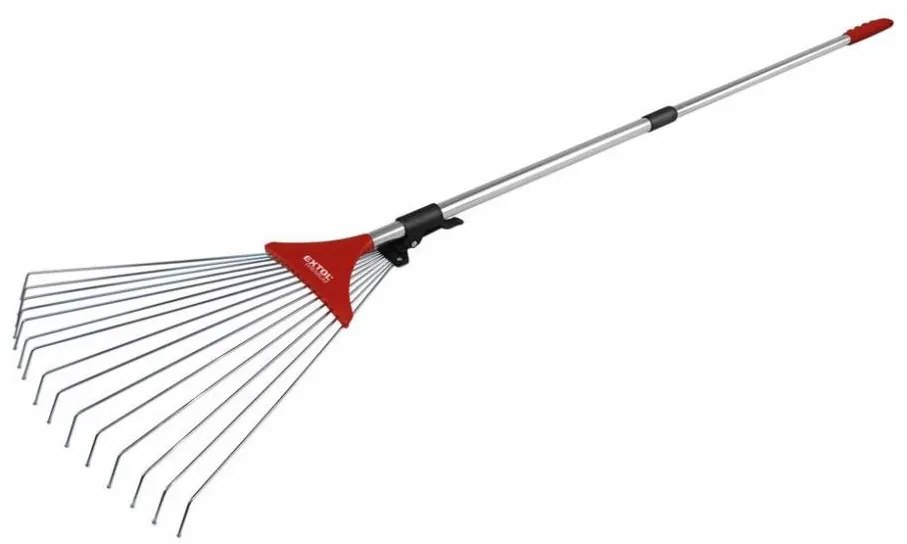 Extol Premium - Rastrello regolabile con manico telescopico 80-158 cm