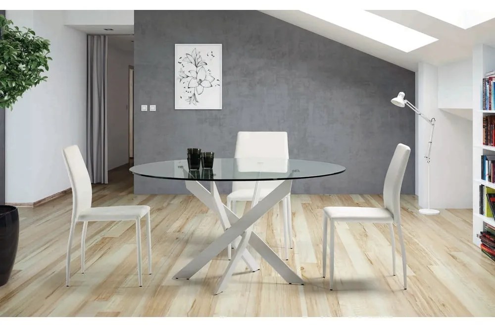 Tavolo da pranzo rotondo con piano in vetro 120x120 cm Ruth - Marckeric