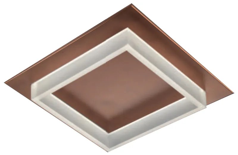 Plafoniera Contemporanea Square Metallo Rame Opaco Led 40W