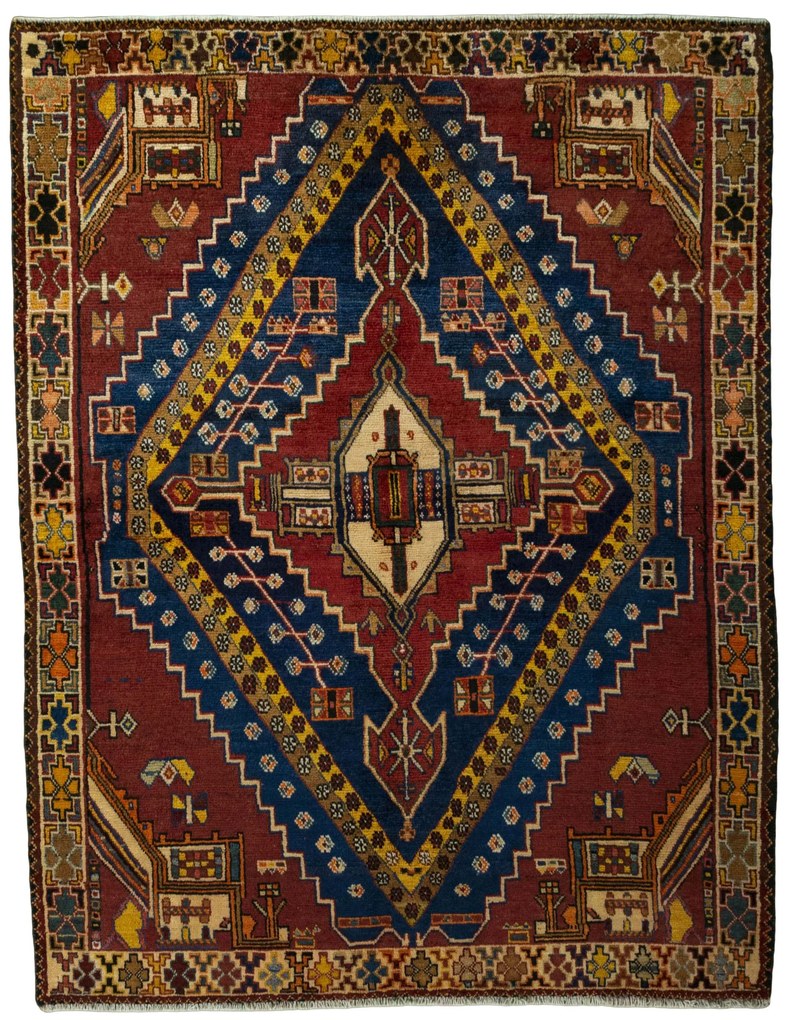Shiraz Tappeto persiano 200x160 Blu (Iran) Annodato A Mano
