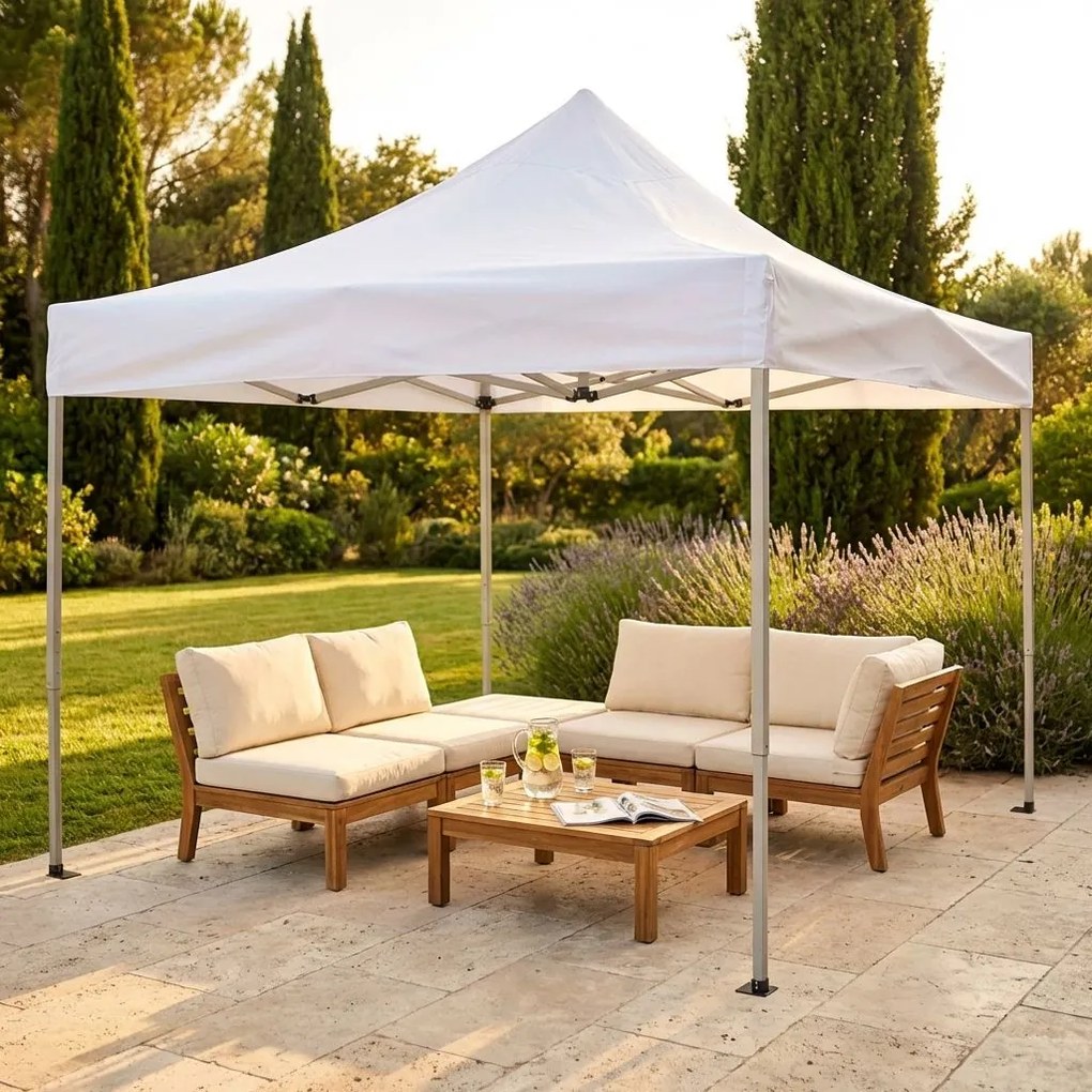 LEVIS - gazebo pieghevole e richiudibile completo di sacca protettiva in alluminio 3 x 3 m