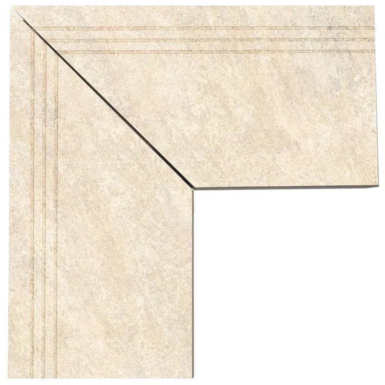 Bordo per piscina in gres porcellanato ECODADO+ Grad. Gres Est.Scan. dx-sx beige 30x60x2 L 60 x H 60 cm, Sp 20 mm