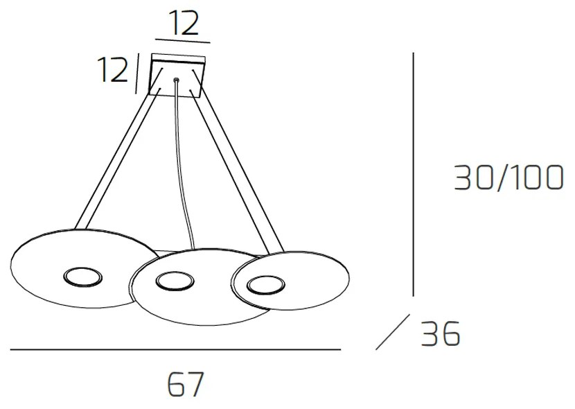 Sospensione Moderna Cloud Metallo Bianco 3 Luci Gx53