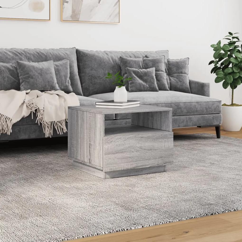 Tavolino da soggiorno con luci led grigio sonoma 50x49x40 cm