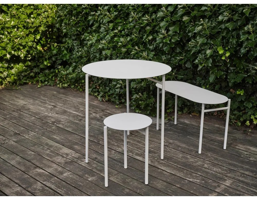 Sgabello in metallo bianco Disc - Zone