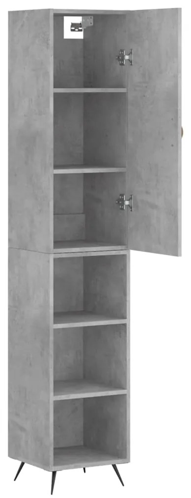 Credenza grigio cemento 34,5x34x180 cm in legno multistrato