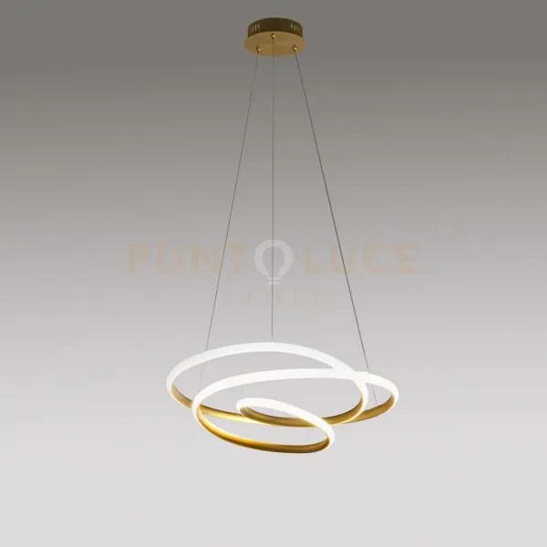 Diva s/g - lampadario a sospensione colore oro a led 3000k 2350lm 4...