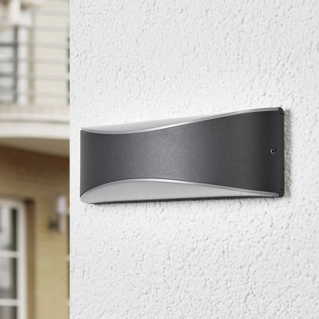 Applique da esterni a LED Akira Lucande, Nero, Alluminio, Moderno, Applique LED da esterni