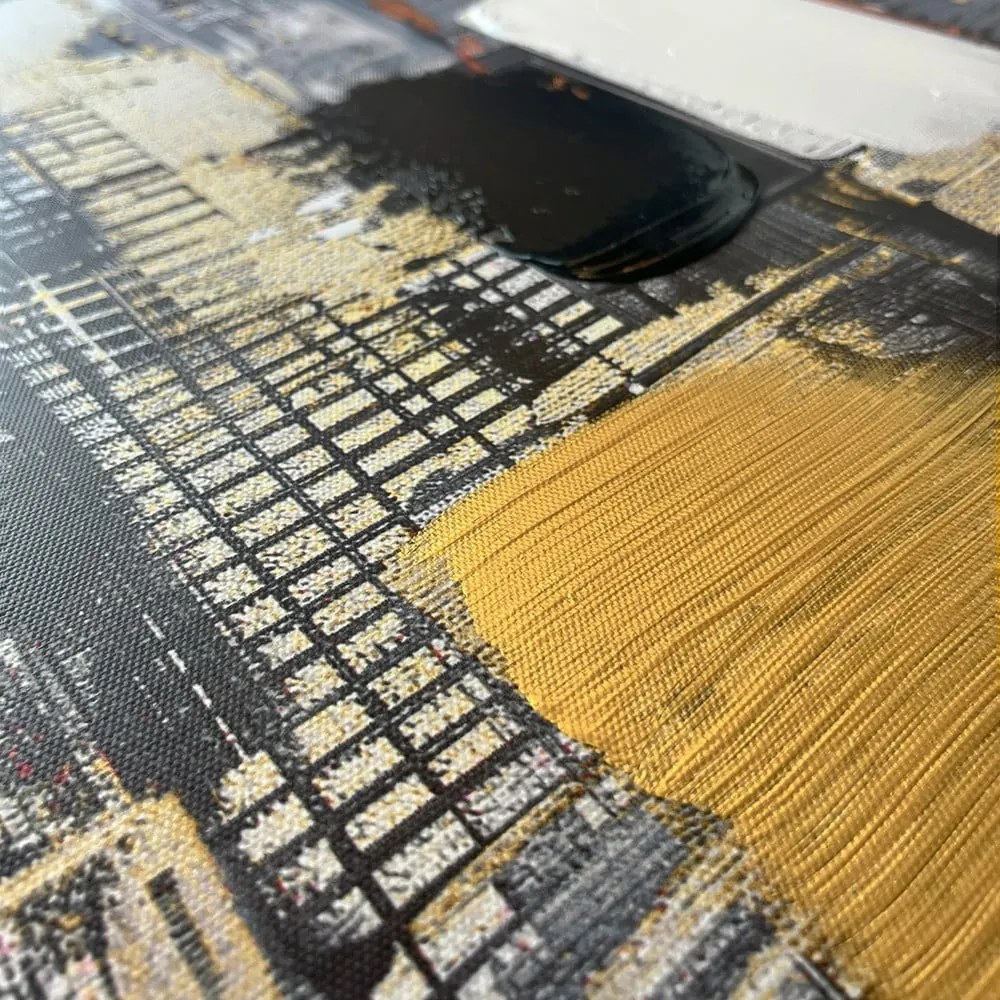 Quadro con elementi dipinti a mano 70x100 cm Cityscape – Styler