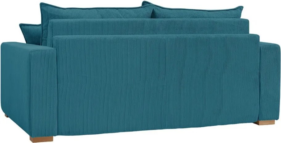 Divano blu allungabile con rivestimento in velluto a coste 225 cm Augustin – Bobochic Paris