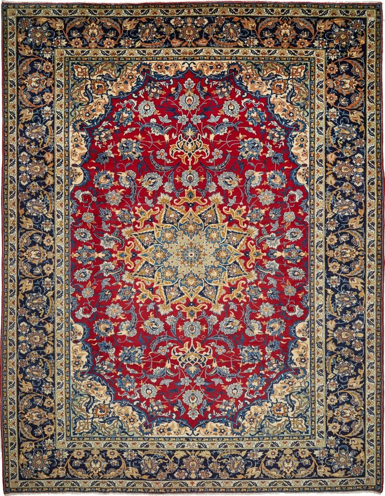 Najafabad Tappeto 390 x 300 Rosso (Iran) Annodato A Mano