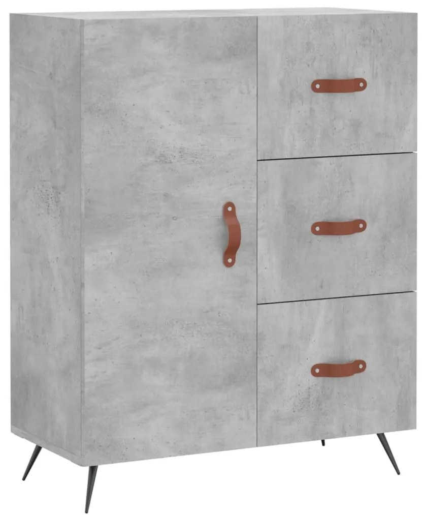 Credenza Grigio Cemento 69,5x34x180 cm in Legno Multistrato