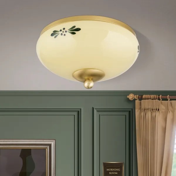 Orion DL 7-672 - Plafoniera LANDHAUS 1xE27/60W/230V diametro 21 cm ottone/beige