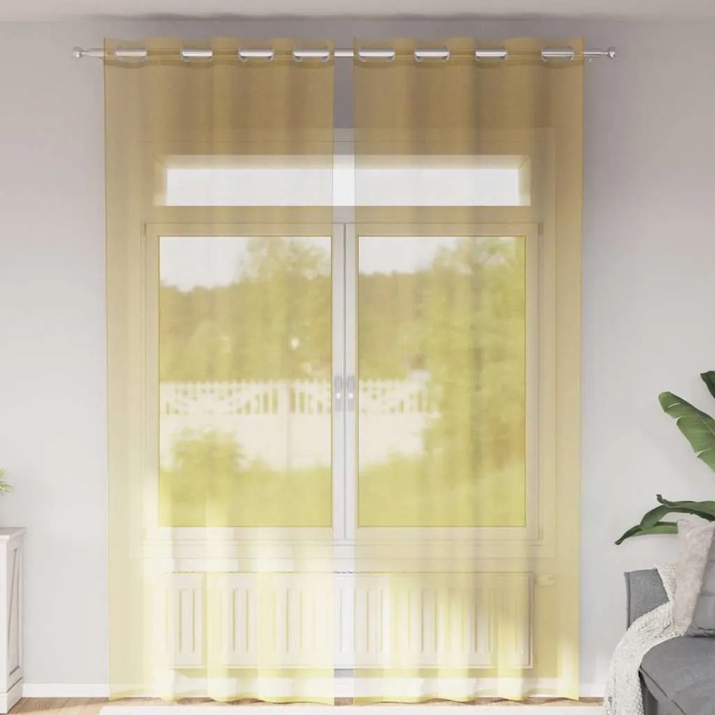 Tende İn Voile Con Occhielli 2 Pz Giallo /
