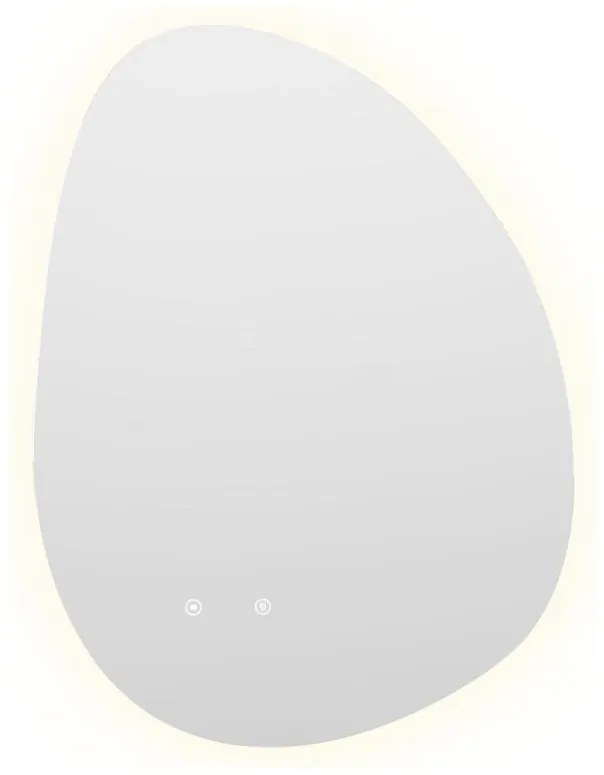 Specchio da bagno asimmetrico illuminato e antiappannamento 60 x 80 cm - INACIA