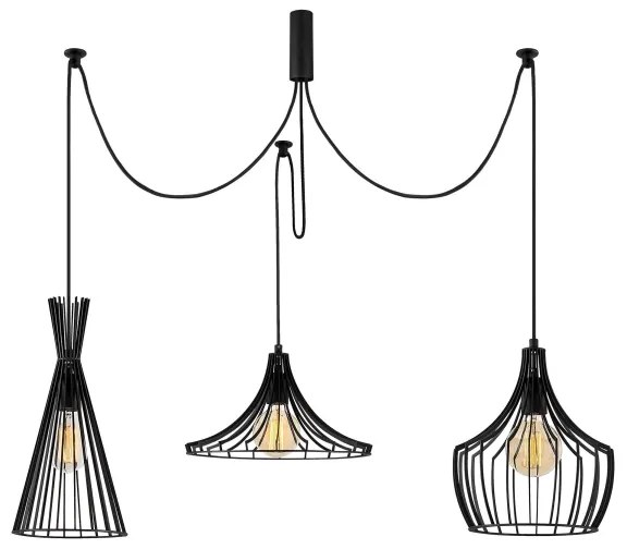 Lampadario a sospensione con filo MEZOPOTAMYA 3xE27/40W/230V ragno