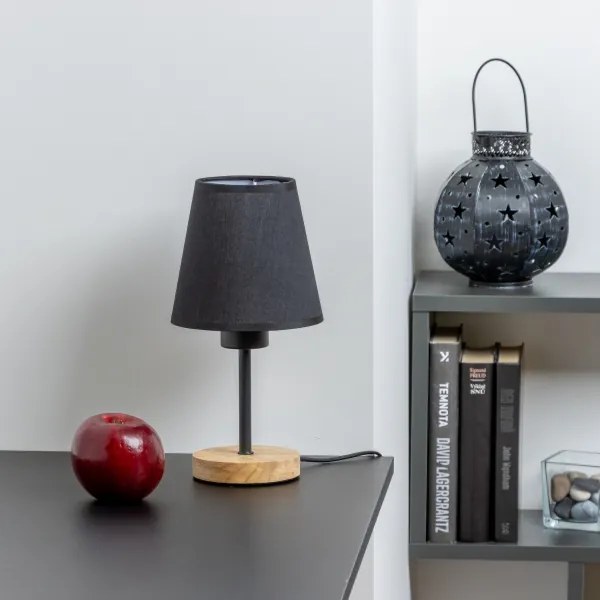 Brilagi - Lampada da tavolo NUBILA WOOD 1xE27/25W/230V quercia/nero