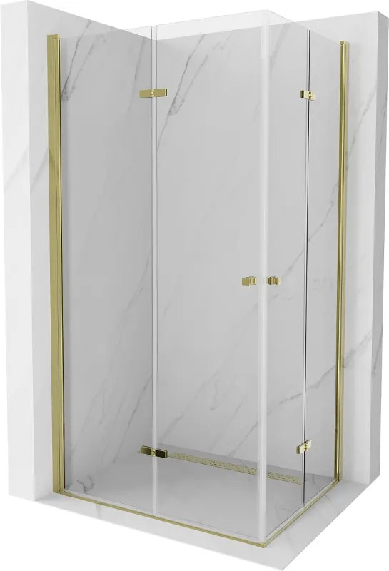 Mexen Lima Duo cabina doccia pieghevole 90 x 80 cm, trasparente, oro - 856-090-080-50-00-02