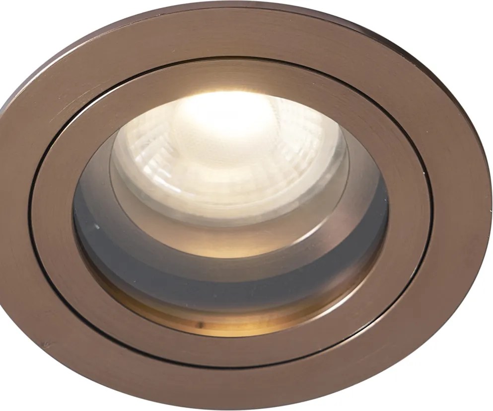 Faretto da incasso moderno bronzo scuro ruotabile e inclinabile IP44 - Chuck