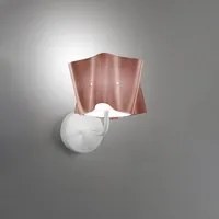 Applique Moderna A 1 Luce Folio In Polilux Rosa Metallico Made In Italy