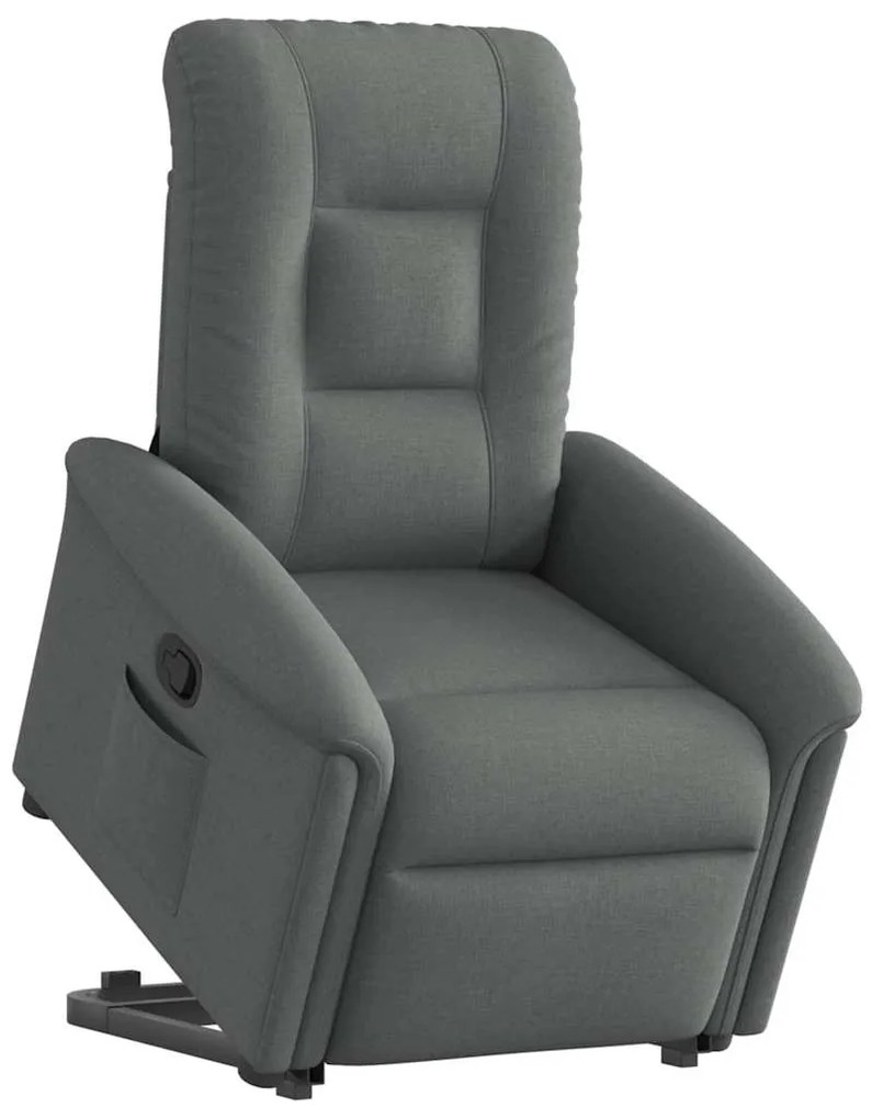 Poltrona Alzapersona Reclinabile Grigio Scuro İn Tessuto /
